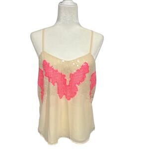 Boutique Brand “The Rage” Sequin Design Racerback Tank S NWT